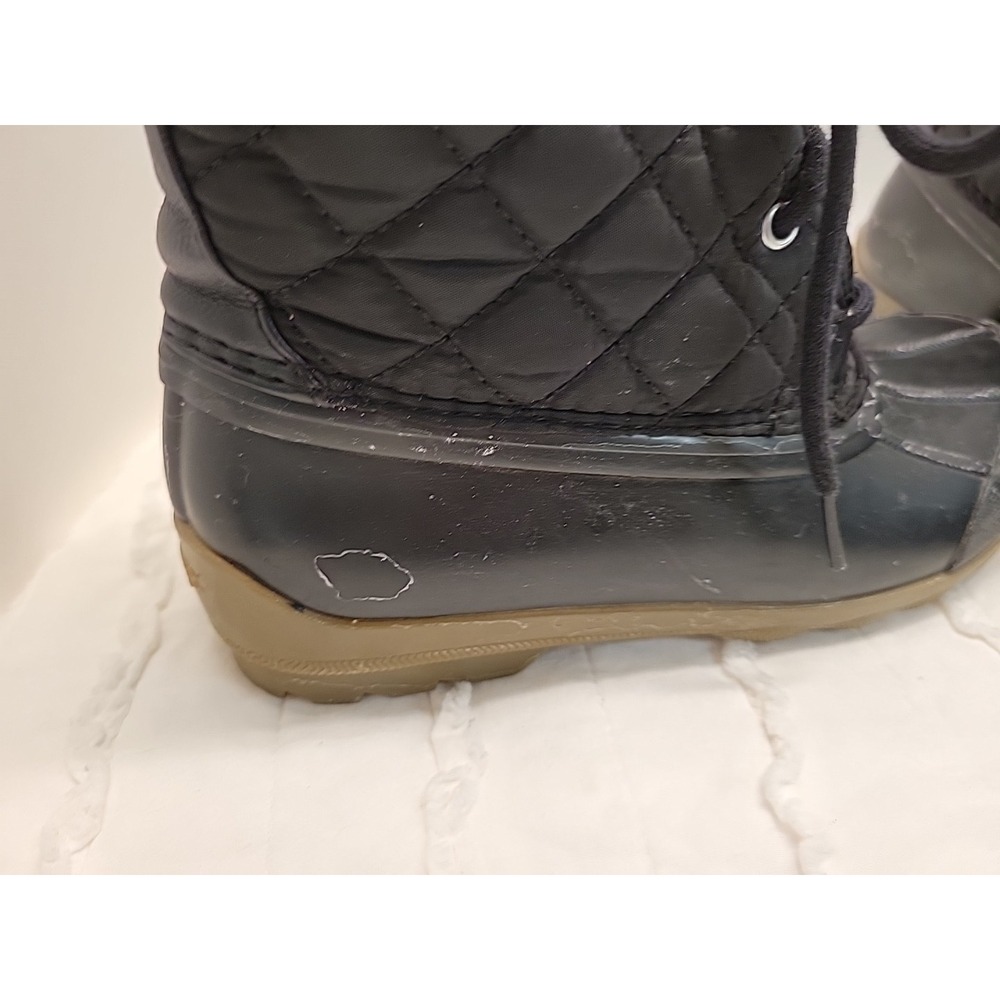 Sperry Boots Kids Size 3M Girls Port Lace Up Duck Boots Bootie Black - Picture 9 of 12